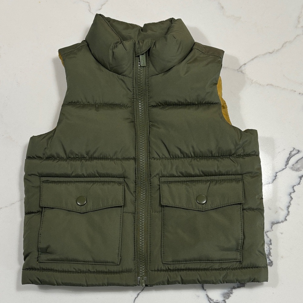 Old Navy Olive Green Puffer Vest 12-18M